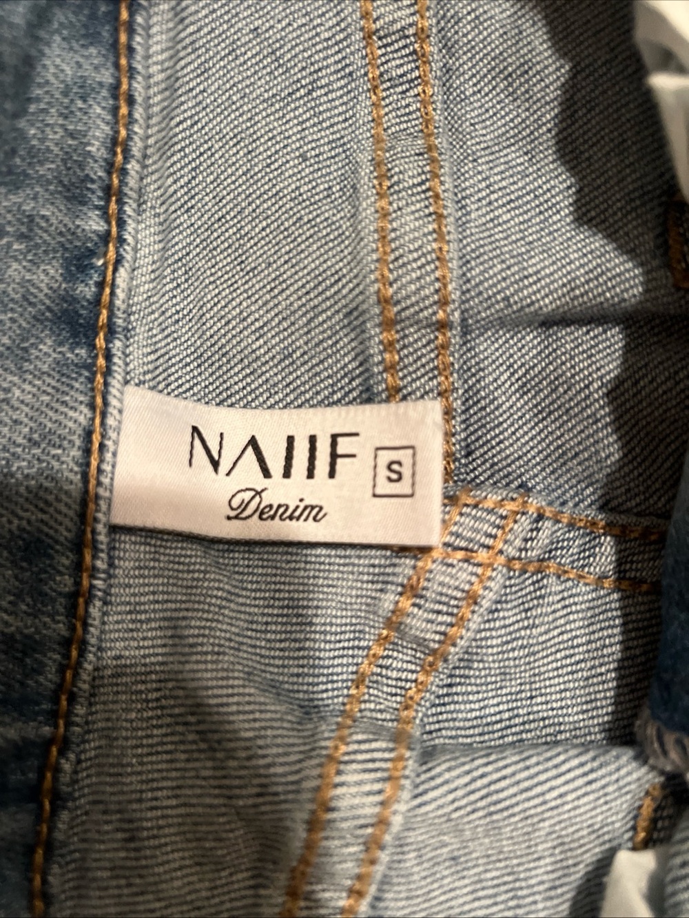 Naiif Italia Light Wash Distressed Blue Stretch Denim Skinny Jeans Sz S - Picture 12 of 15